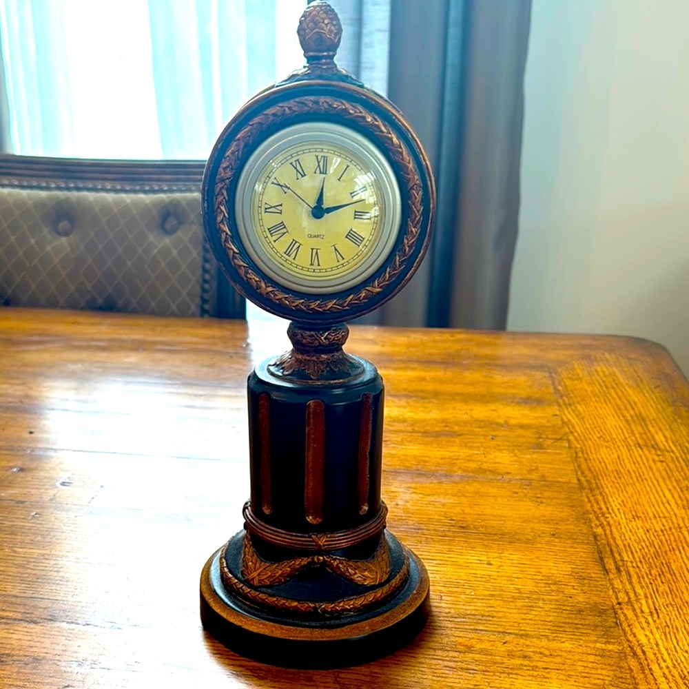 Vintage Style Table Clock with Roman Numerals | Heavy